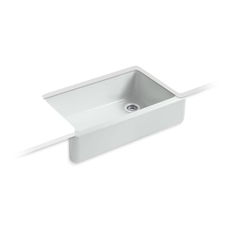 Kohler Kitchen Sink, Farmhouse, Undermount Mount, 0 Hole, Ice Gray 6489-95